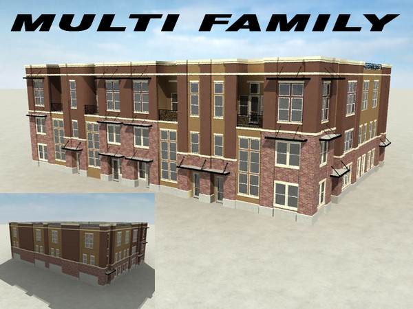 3d model building family - Multi Family Building by Magma3D